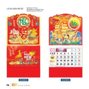 Lịch Treo Tường Lò Xo 2027 VL Mẫu VLLXG01 (37 x 70cm) Quà Tết Truyền Thống Gốm Sứ & Lịch in logo doanh nghiệp quà tặng Tết tại Gốm Sứ Bát Tràng & Quà Tết