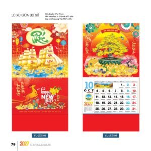 Lịch Treo Tường Lò Xo 2027 VL Mẫu VLLXG05 (37 x 70cm) Quà Tết Truyền Thống Gốm Sứ & Lịch in logo doanh nghiệp quà tặng Tết tại Gốm Sứ Bát Tràng & Quà Tết